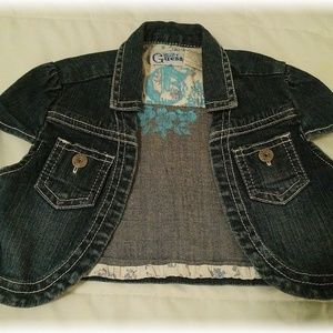 Guess Brand Denim Embroidered Vest - Adorable!